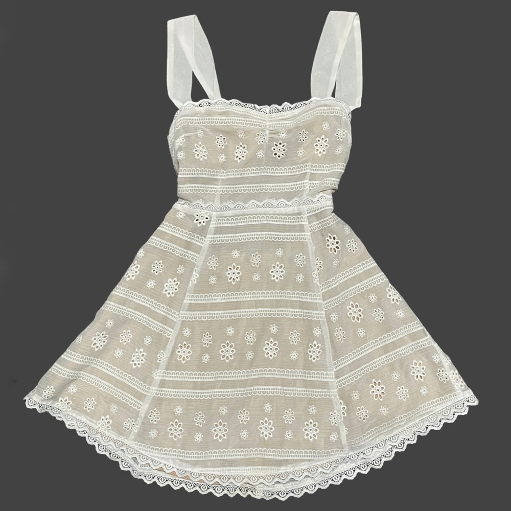 Spring Summer White Lace Dress